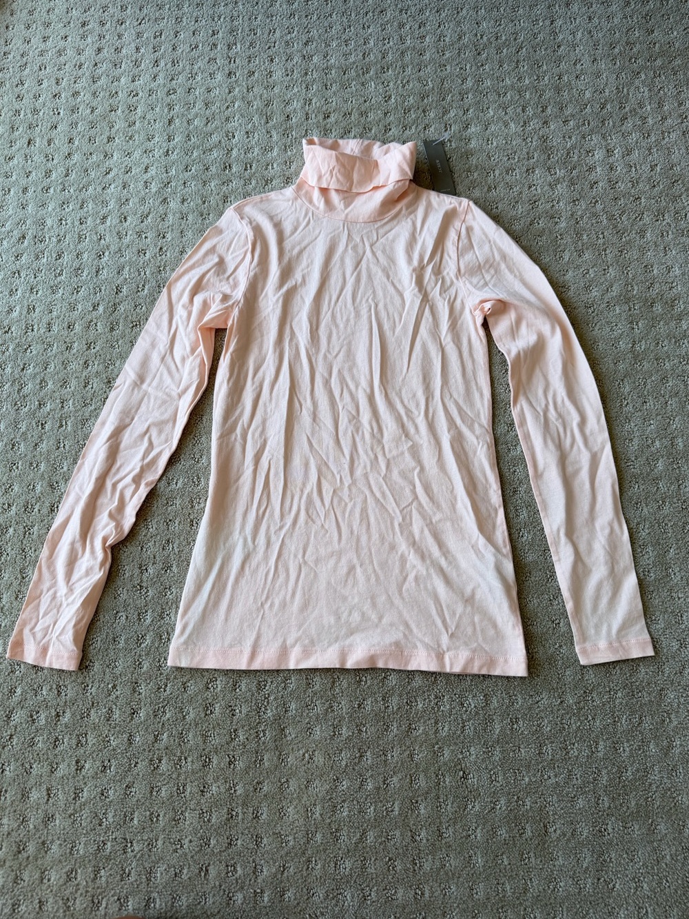 NWT J Crew Women's Peach Long-Sleeve Cotton Turtleneck, Size XS